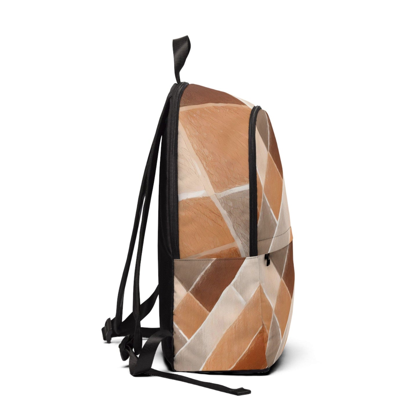 Fashion Backpack Waterproof Brown Rustic Watercolors Print