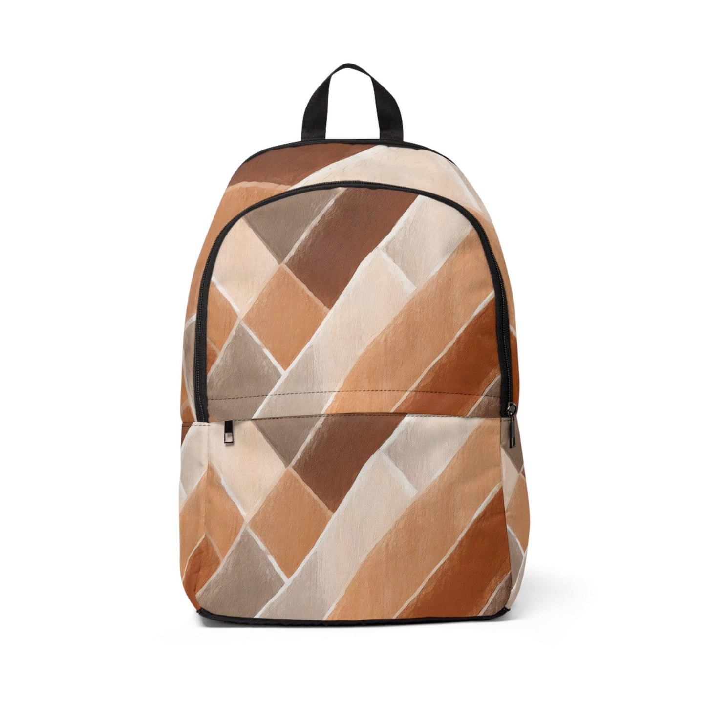 Fashion Backpack Waterproof Brown Rustic Watercolors Print