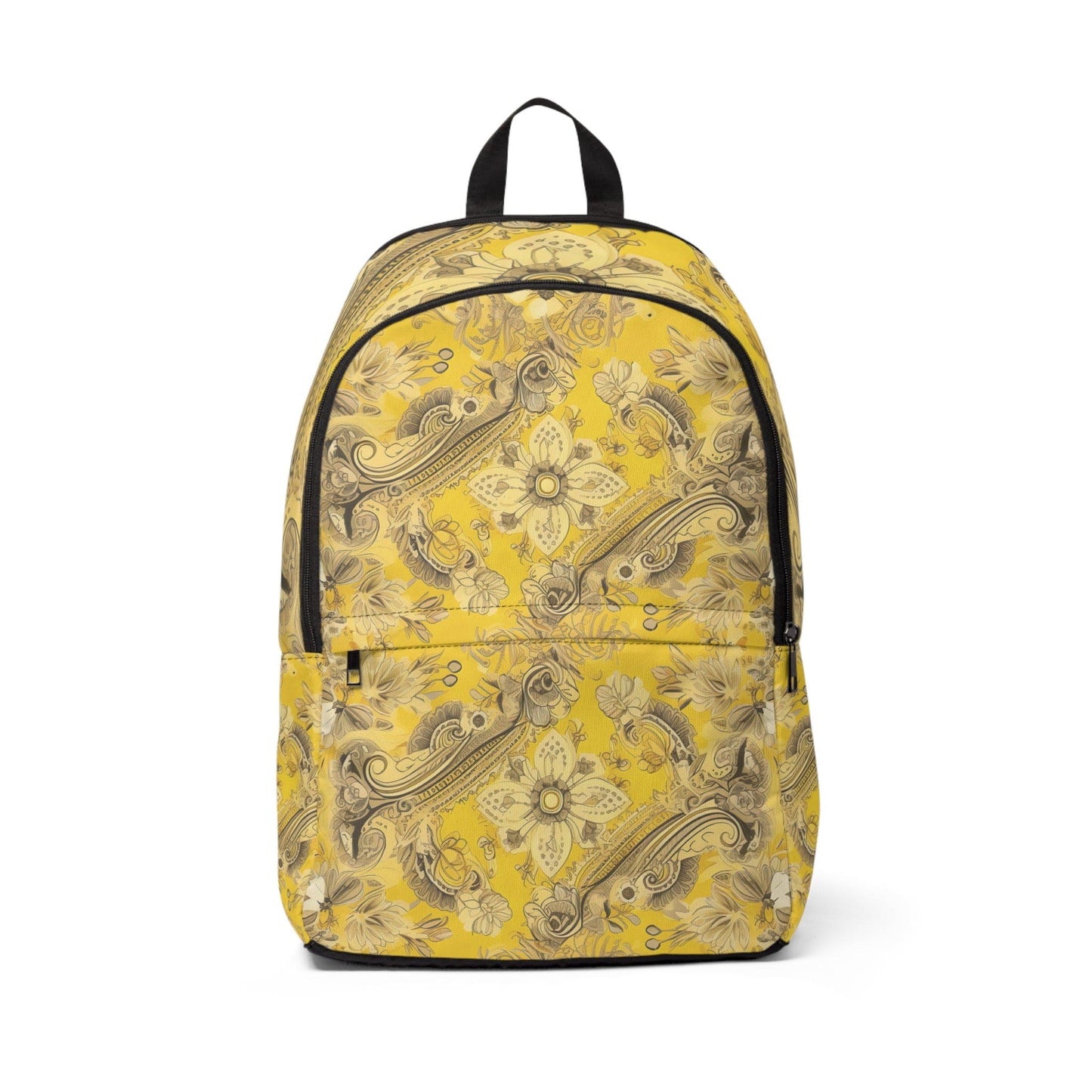 Fashion Backpack Waterproof Floral Yellow Bandanna Print
