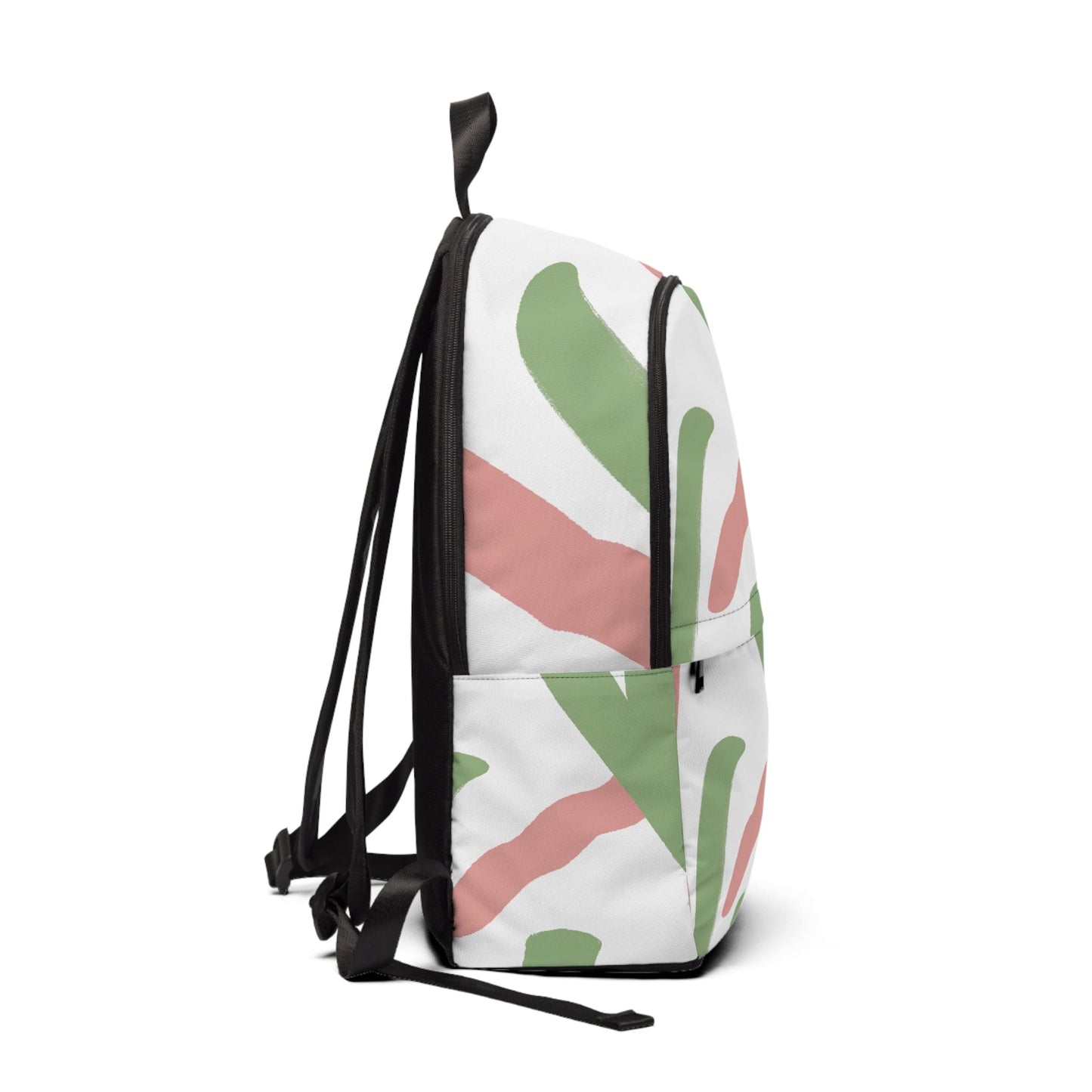 Fashion Backpack Waterproof Green Mauve Abstract Brush Stroke Pattern