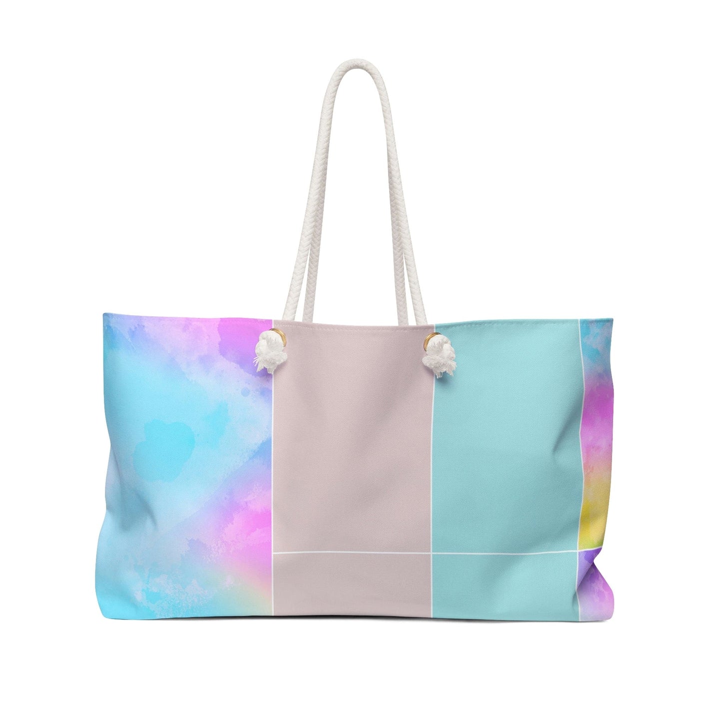 Weekender Tote Bag for Work/school/travel - Pastel Colorblock S1