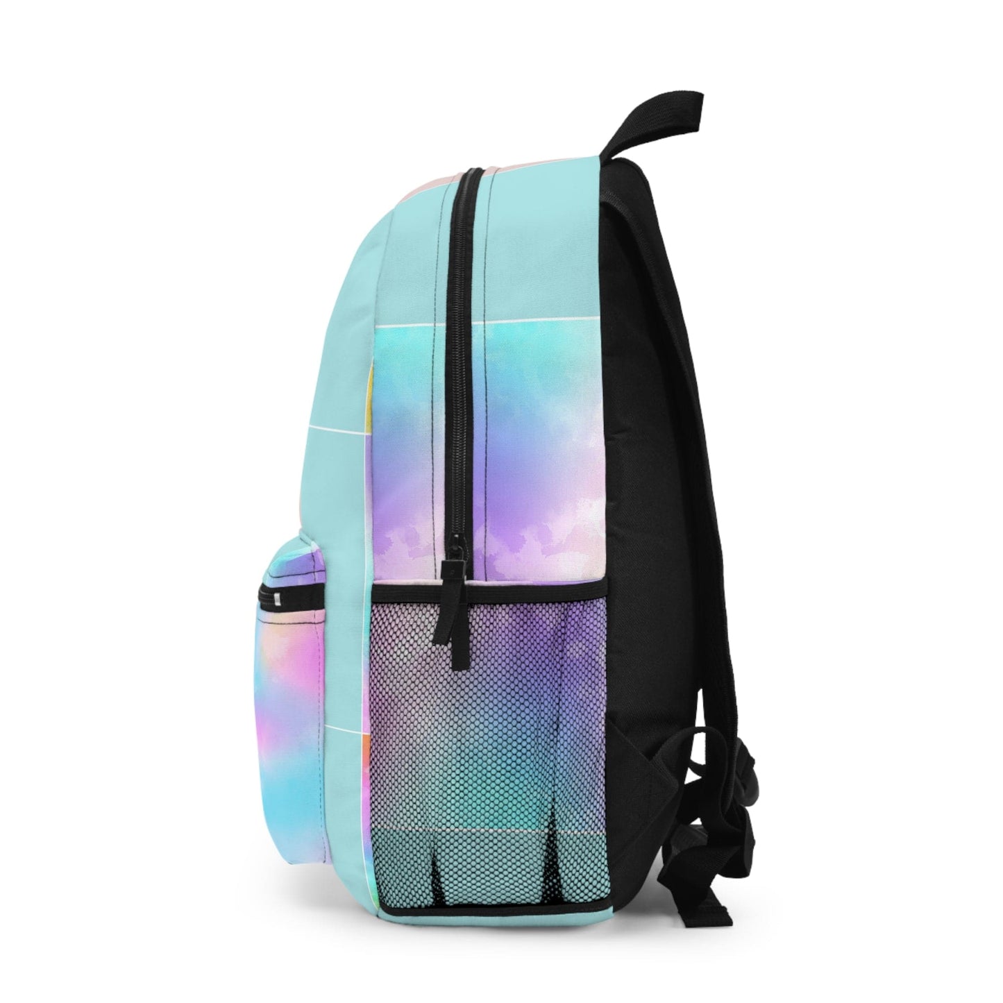 Backpack - Large Water-resistant Bag - Pastel Colorblock Watercolor Illustration