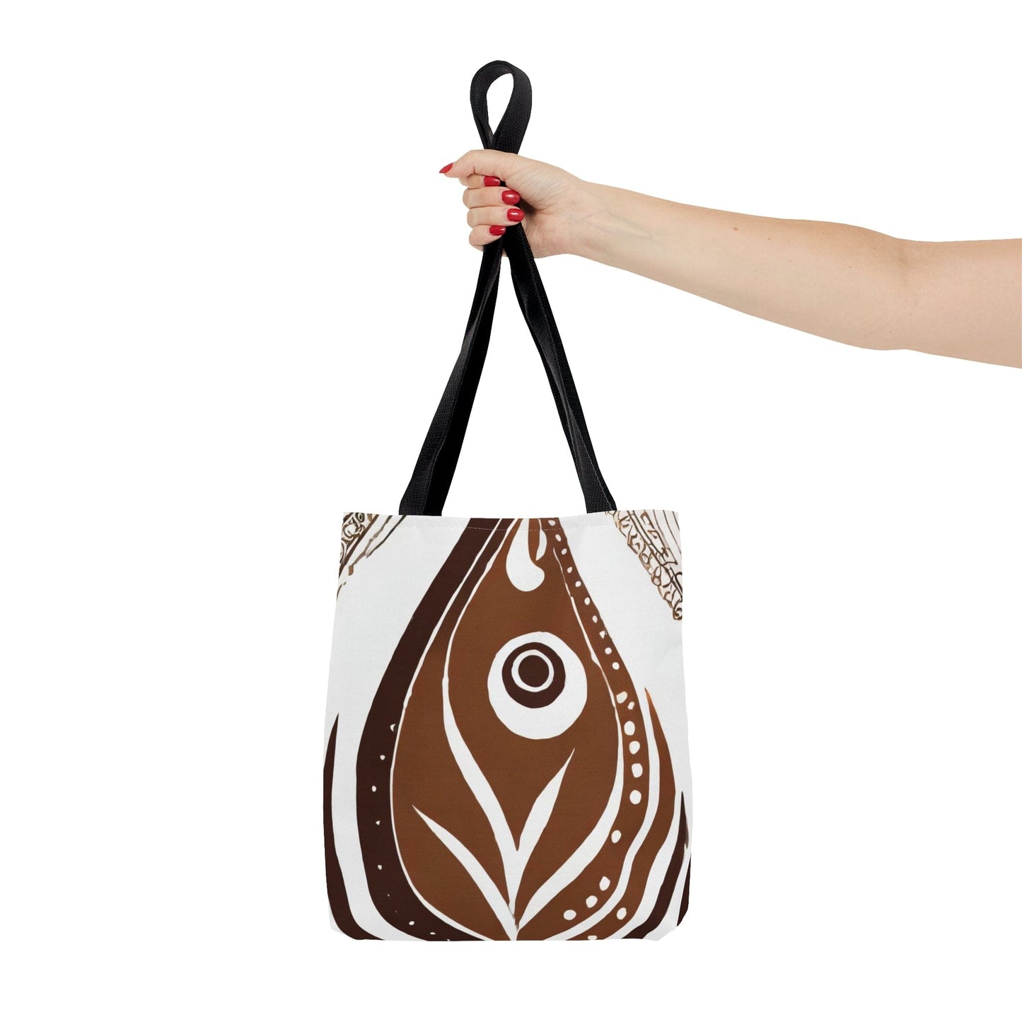 Large Tote Bag Floral Brown Line Art Print 35227