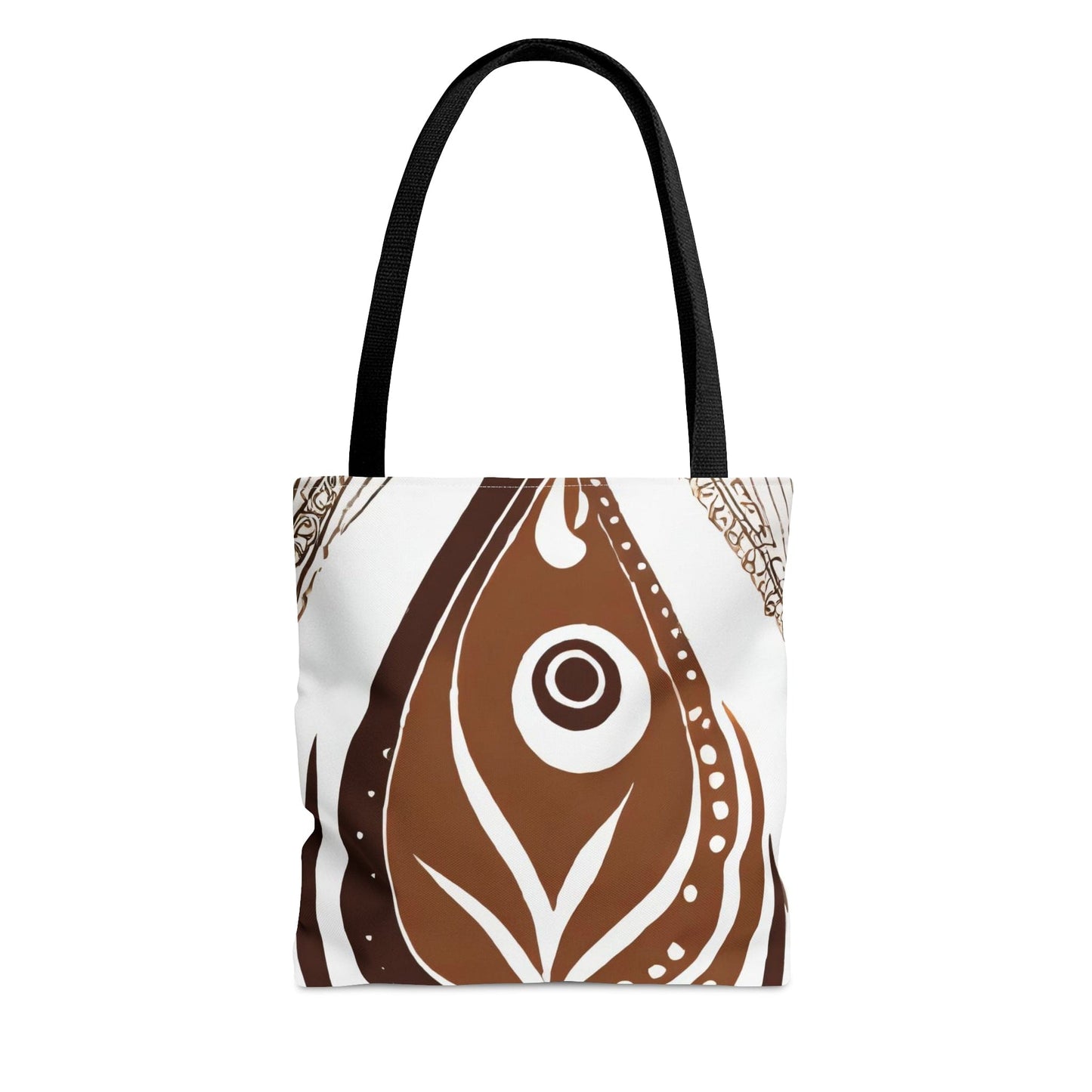 Large Tote Bag Floral Brown Line Art Print 35227