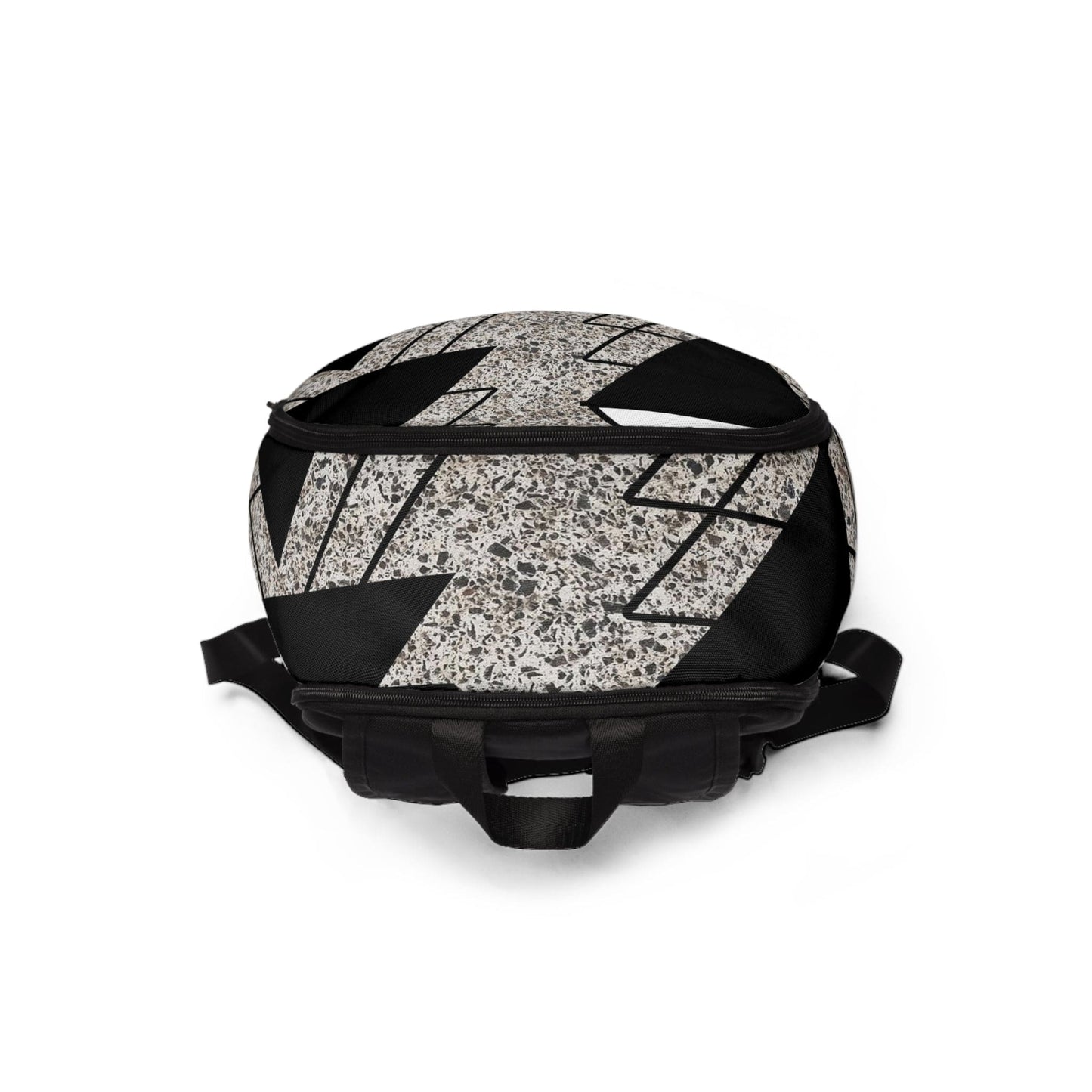 Fashion Backpack Waterproof Black and White Triangular Colorblock