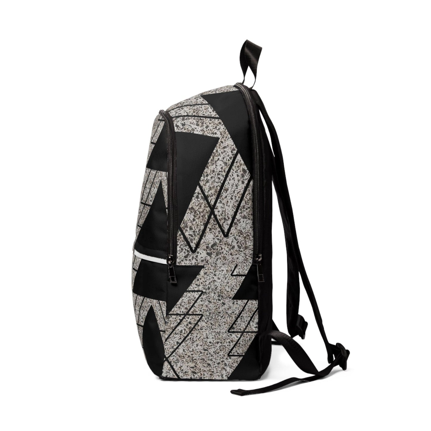 Fashion Backpack Waterproof Black and White Triangular Colorblock
