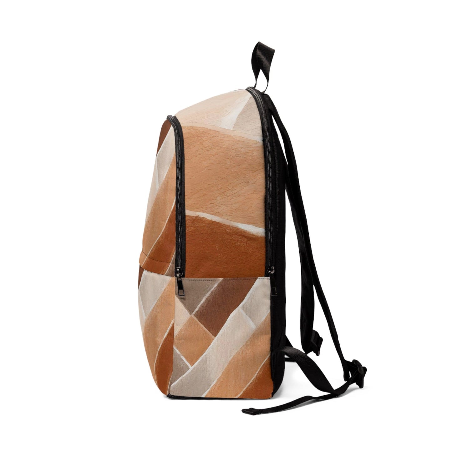 Fashion Backpack Waterproof Brown Rustic Watercolors Print