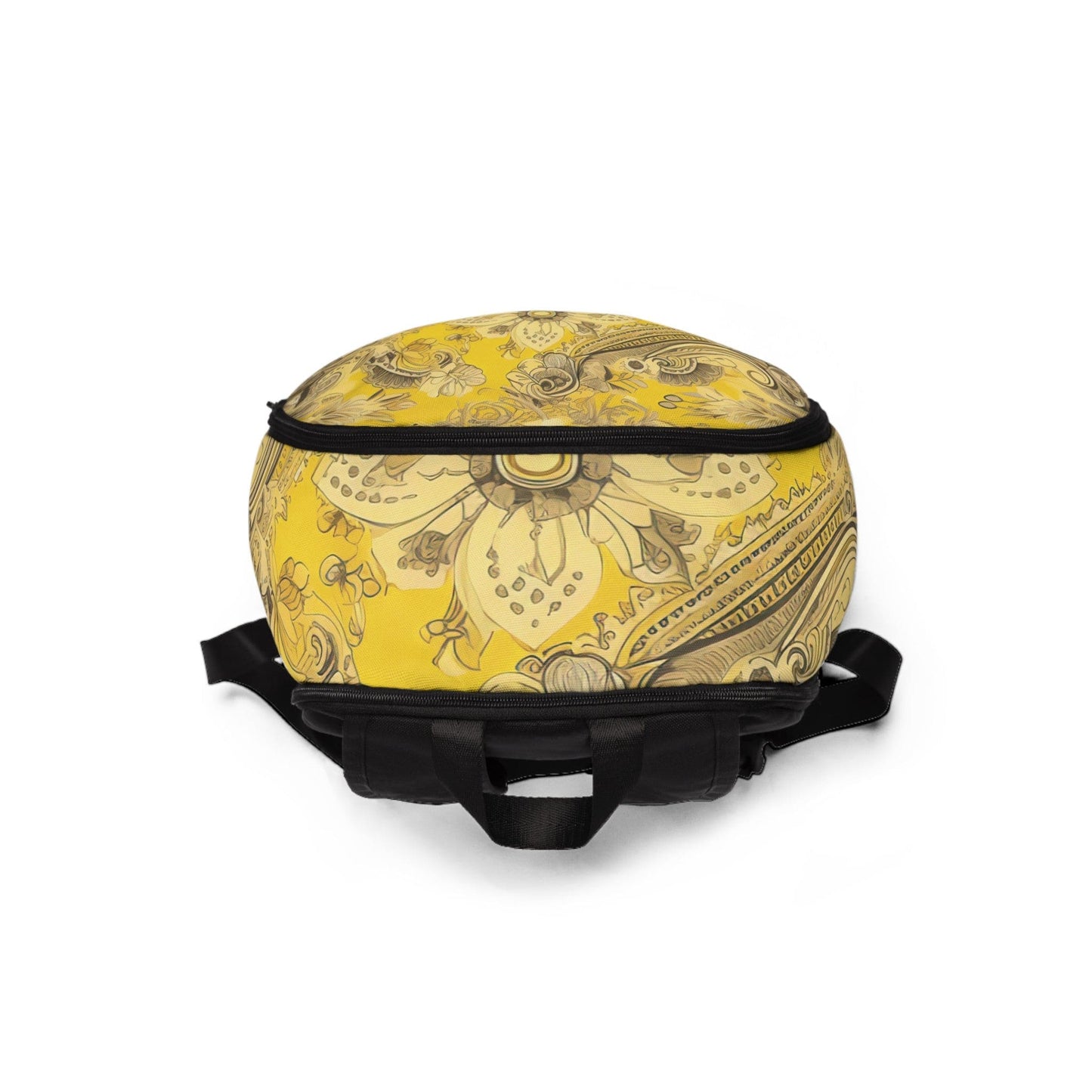 Fashion Backpack Waterproof Floral Yellow Bandanna Print