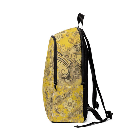Fashion Backpack Waterproof Floral Yellow Bandanna Print