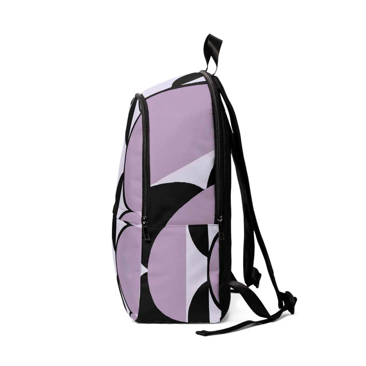 Fashion Backpack Waterproof Geometric Lavender and Black Pattern