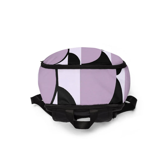 Fashion Backpack Waterproof Geometric Lavender and Black Pattern