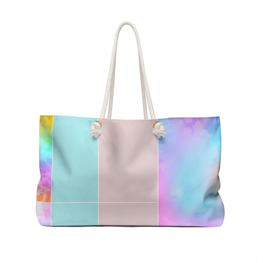 Weekender Tote Bag for Work/school/travel - Pastel Colorblock S1